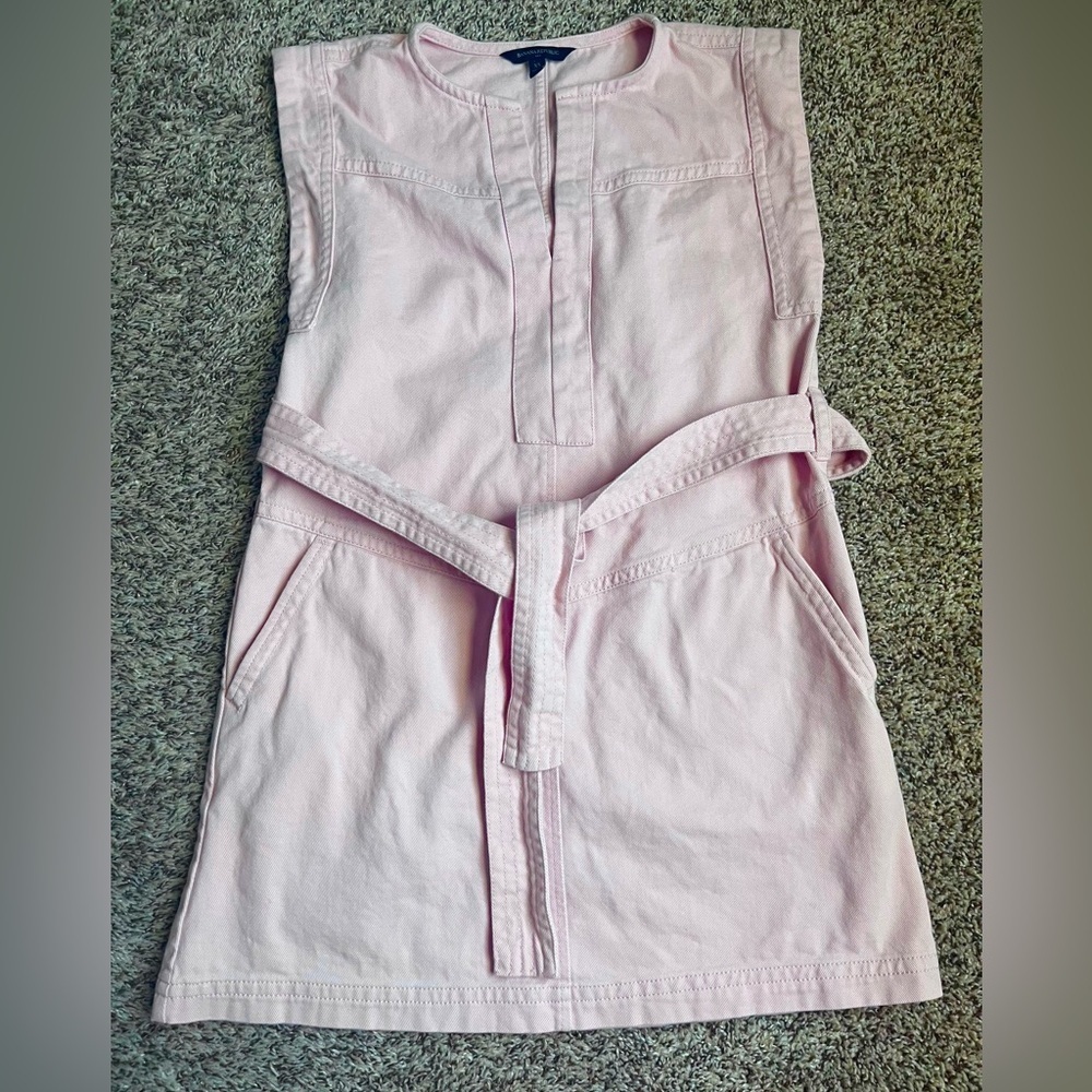 Banana Republic Blush Pink Denim Shift Dress XS